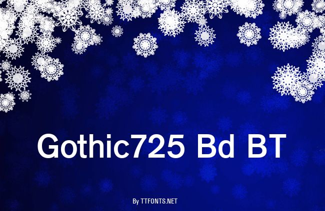 Gothic725 Bd BT example